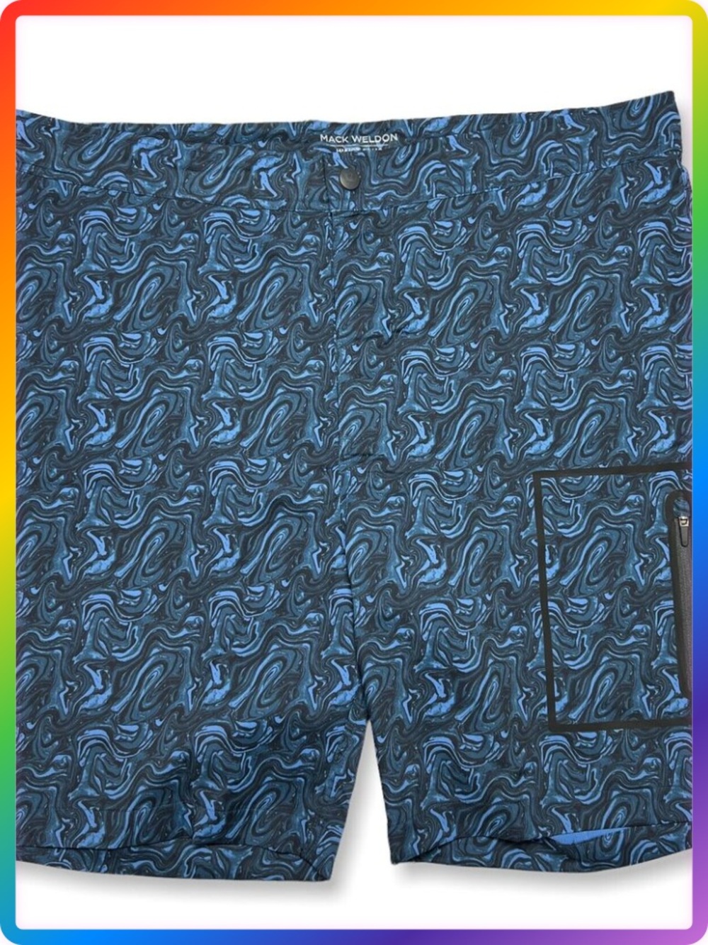 Mack Weldon 8" Boardshorts SIZE XL Whirlpool Blue Swim Trunk New